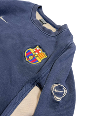 Barcelona FCB címeres, Nike logóval díszített sötétkék vintage streetwear pulóver