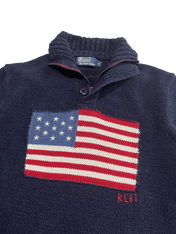 *Ralph Lauren USA 1/4 Quarter Zip Up Pulover (S)