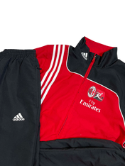 Adidas AC Milan piros-fekete vintage melegítő szett, logóval és Fly Emirates felirattal