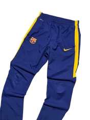 Sötétkék Nike Barcelona melegítőnadrág sárga csíkokkal, retro focis streetwear
