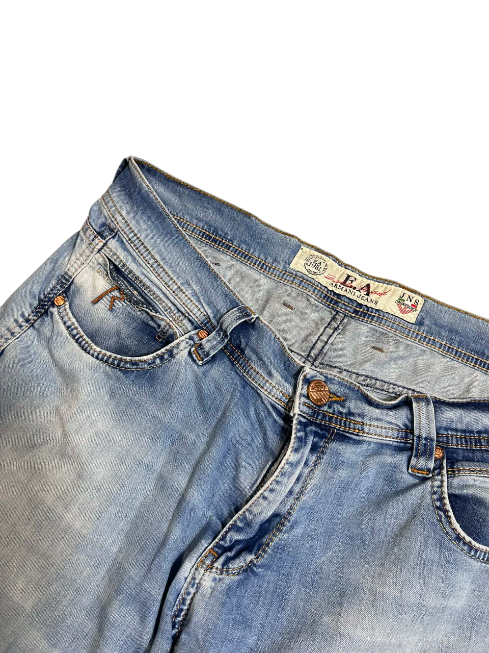 Világoskék vintage Armani farmer nadrág, klasszikus fazon, streetwear stílus