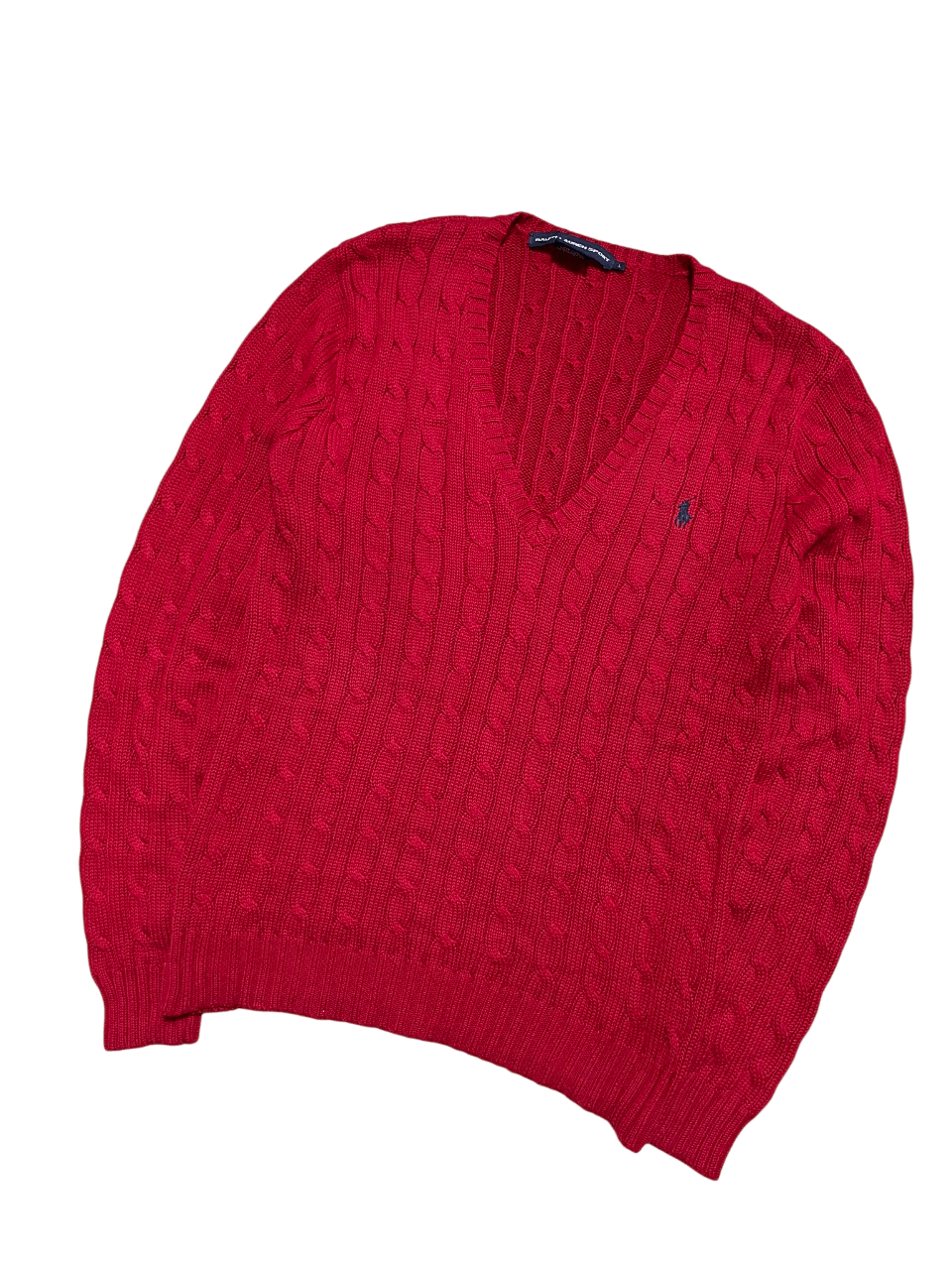 *Ralph Lauren Knitted V-Neck (Women L)