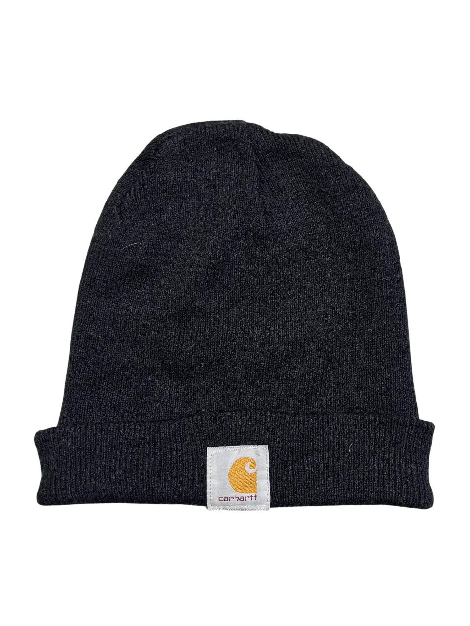 Fekete kötött Carhartt streetwear sapka logóval, egyszerű vintage dizájn