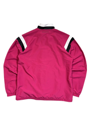 Pink Real Madrid streetwear kabát, fekete-fehér részletekkel, vintage stílus