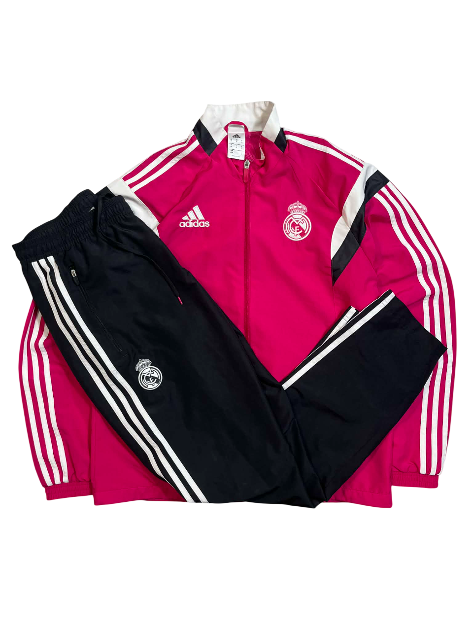 Adidas Real Madrid férfi melegítő szett, bordó felső fekete nadrággal, vintage streetwear