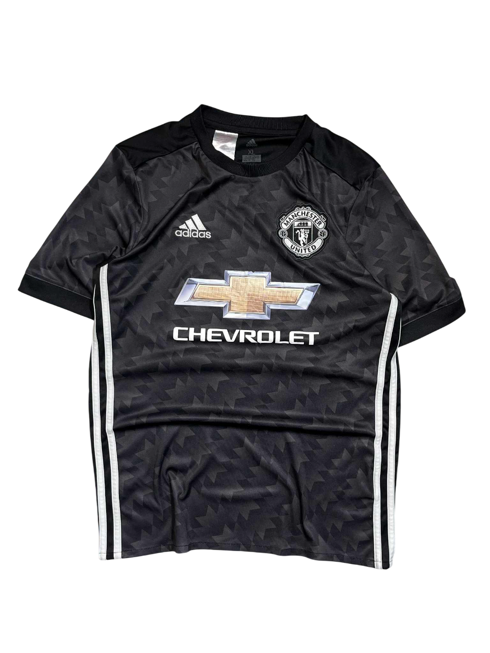 Fekete vintage Manchester United Adidas focimez Chevrolet logóval, férfi XL méret
